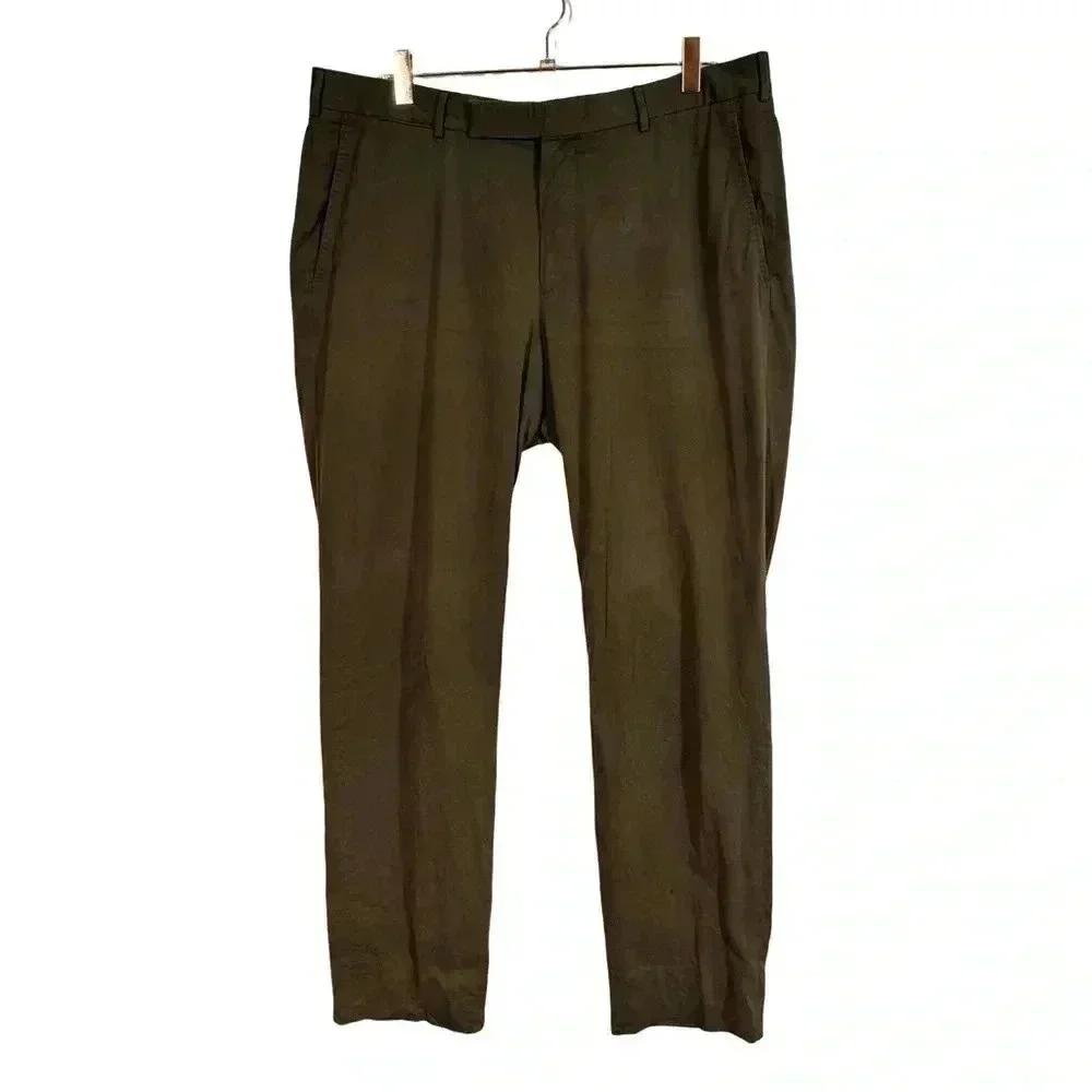 Ermenegildo Zegna Cotton Cashmere Cashco Comfort Slim Fit Chinos Trousers Sz6-54